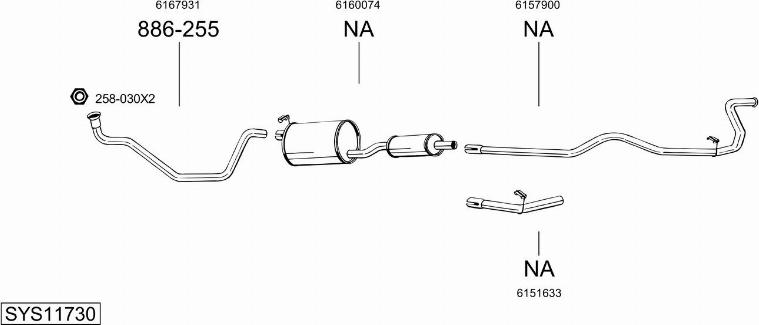 Bosal SYS11730 - Система випуску ОГ autocars.com.ua