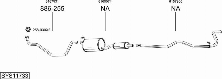 Bosal SYS11733 - Система випуску ОГ autocars.com.ua