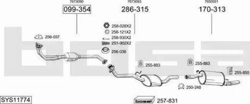 Bosal SYS11774 - Система выпуска ОГ avtokuzovplus.com.ua