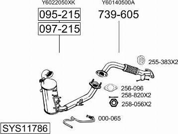 Bosal SYS11786 - Система випуску ОГ autocars.com.ua