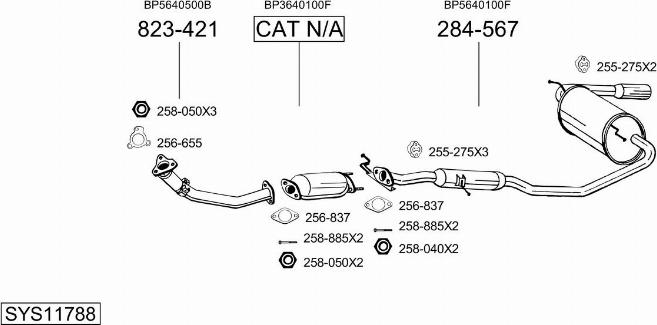 Bosal SYS11788 - Система випуску ОГ autocars.com.ua