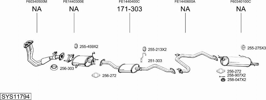 Bosal SYS11794 - Система випуску ОГ autocars.com.ua