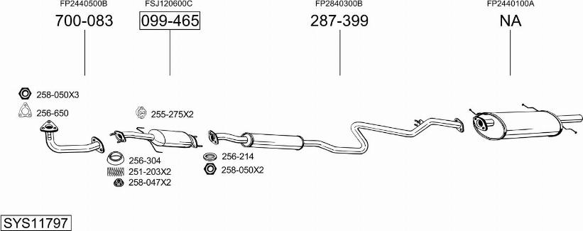 Bosal SYS11797 - Система випуску ОГ autocars.com.ua