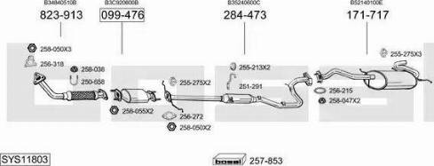 Bosal SYS11803 - Система випуску ОГ autocars.com.ua