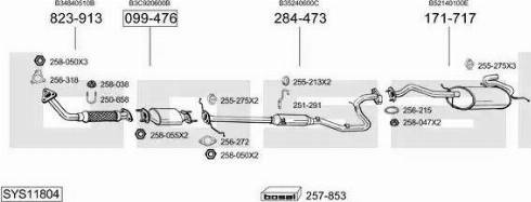 Bosal SYS11804 - Система випуску ОГ autocars.com.ua