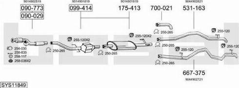 Bosal SYS11849 - Система випуску ОГ autocars.com.ua