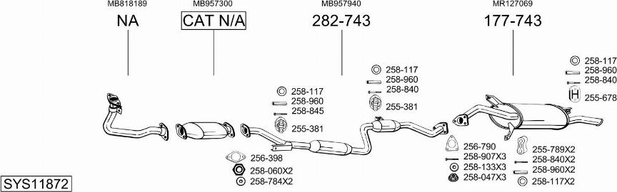 Bosal SYS11872 - Система випуску ОГ autocars.com.ua