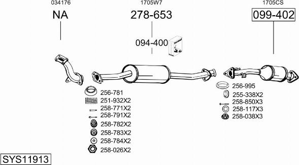 Bosal SYS11913 - Система випуску ОГ autocars.com.ua