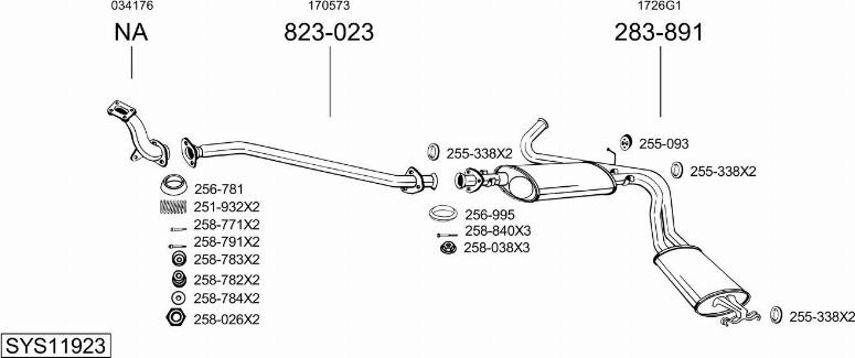 Bosal SYS11923 - Система випуску ОГ autocars.com.ua