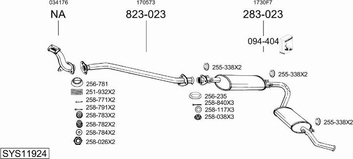 Bosal SYS11924 - Система випуску ОГ autocars.com.ua