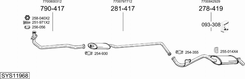 Bosal SYS11968 - Система випуску ОГ autocars.com.ua
