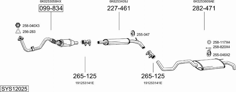 Bosal SYS12025 - Система выпуска ОГ avtokuzovplus.com.ua