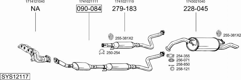 Bosal SYS12117 - Система випуску ОГ autocars.com.ua