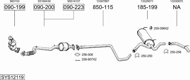 Bosal SYS12119 - Система випуску ОГ autocars.com.ua
