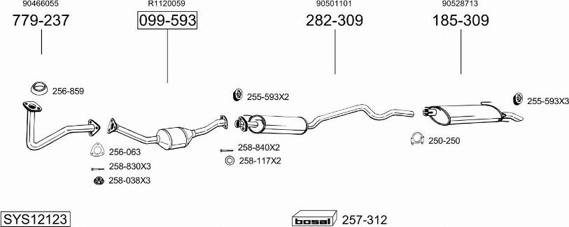 Bosal SYS12123 - Система випуску ОГ autocars.com.ua