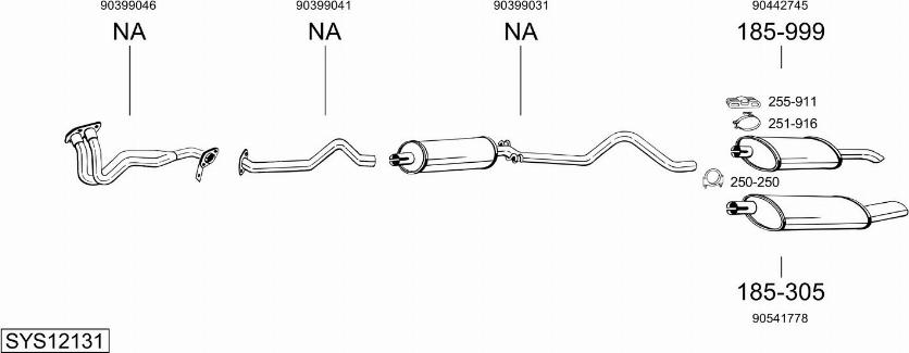 Bosal SYS12131 - Система випуску ОГ autocars.com.ua