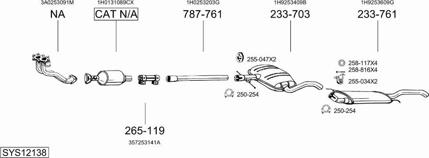 Bosal SYS12138 - Система випуску ОГ autocars.com.ua