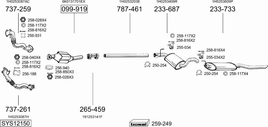 Bosal SYS12150 - Система випуску ОГ autocars.com.ua