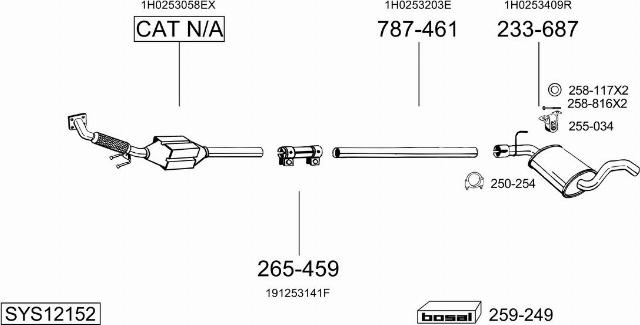 Bosal SYS12152 - Система випуску ОГ autocars.com.ua