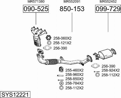 Bosal SYS12221 - Система випуску ОГ autocars.com.ua