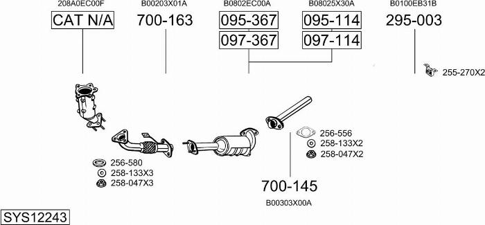 Bosal SYS12243 - Система выпуска ОГ avtokuzovplus.com.ua