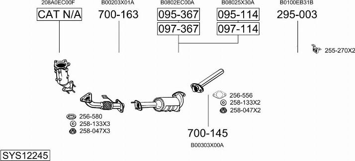 Bosal SYS12245 - Система випуску ОГ autocars.com.ua