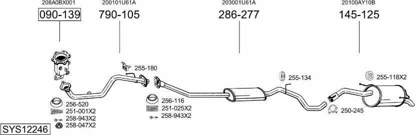 Bosal SYS12246 - Система випуску ОГ autocars.com.ua