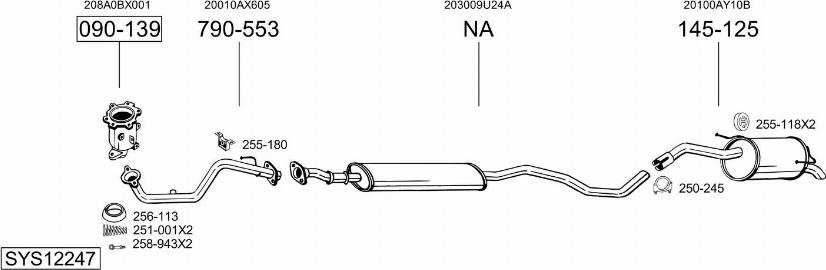 Bosal SYS12247 - Система випуску ОГ autocars.com.ua