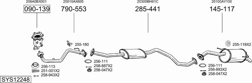 Bosal SYS12248 - Система випуску ОГ autocars.com.ua