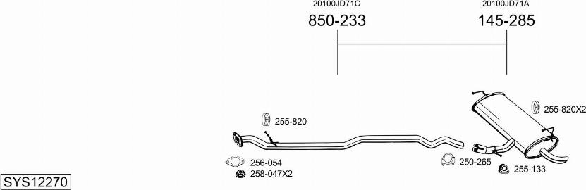 Bosal SYS12270 - Система выпуска ОГ avtokuzovplus.com.ua