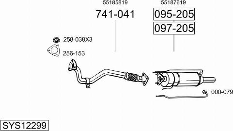 Bosal SYS12299 - Система выпуска ОГ avtokuzovplus.com.ua