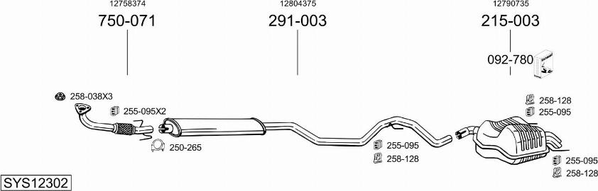 Bosal SYS12302 - Система выпуска ОГ avtokuzovplus.com.ua