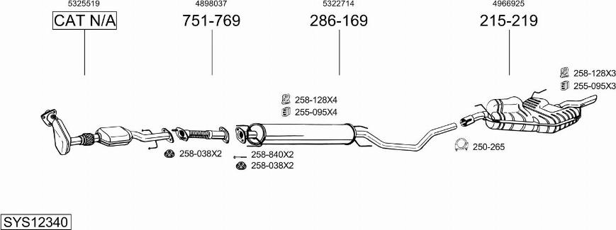 Bosal SYS12340 - Система випуску ОГ autocars.com.ua