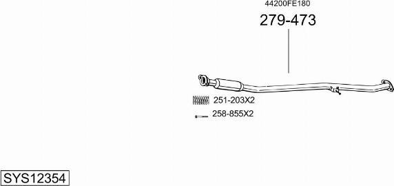 Bosal SYS12354 - Система випуску ОГ autocars.com.ua