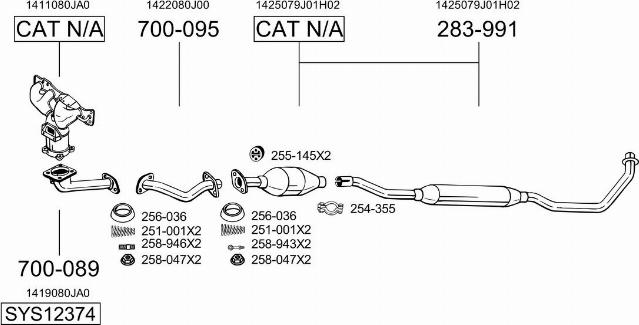 Bosal SYS12374 - Система випуску ОГ autocars.com.ua