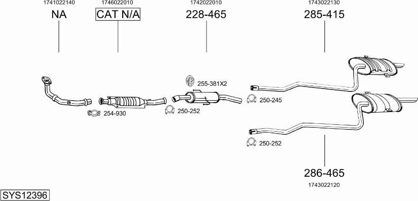 Bosal SYS12396 - Система випуску ОГ autocars.com.ua