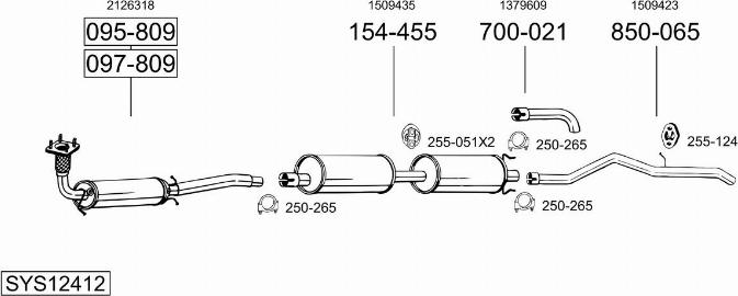 Bosal SYS12412 - Система выпуска ОГ avtokuzovplus.com.ua