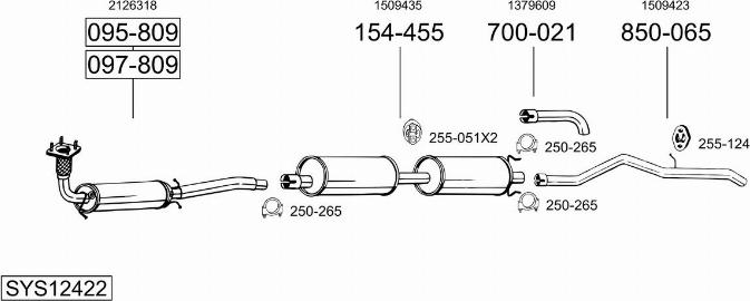 Bosal SYS12422 - Система випуску ОГ autocars.com.ua