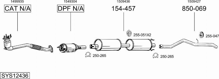 Bosal SYS12436 - Система випуску ОГ autocars.com.ua