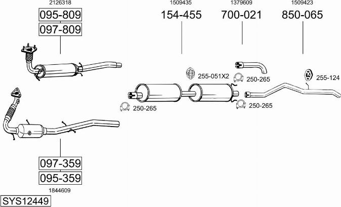 Bosal SYS12449 - Система випуску ОГ autocars.com.ua