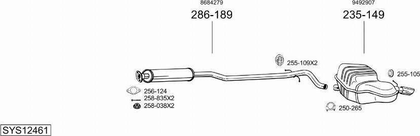 Bosal SYS12461 - Система випуску ОГ autocars.com.ua