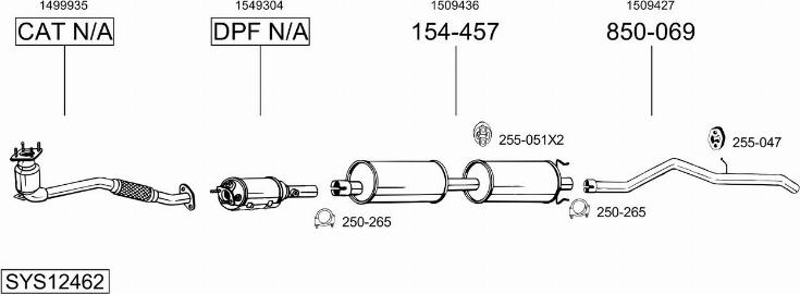 Bosal SYS12462 - Система випуску ОГ autocars.com.ua