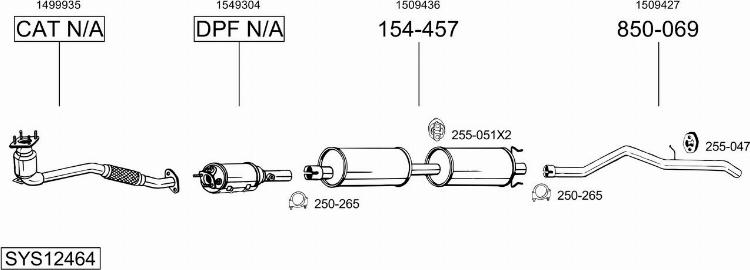 Bosal SYS12464 - Система випуску ОГ autocars.com.ua