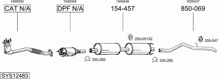 Bosal SYS12483 - Система випуску ОГ autocars.com.ua