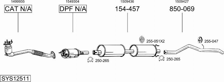 Bosal SYS12511 - Система випуску ОГ autocars.com.ua