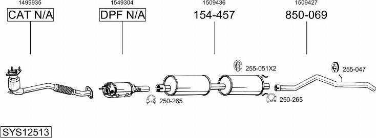 Bosal SYS12513 - Система випуску ОГ autocars.com.ua