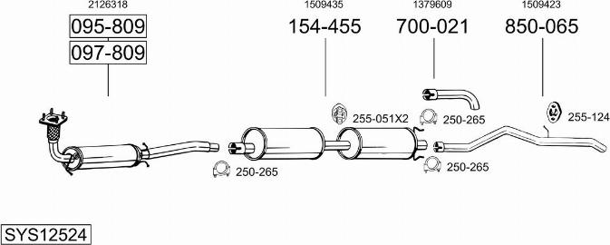 Bosal SYS12524 - Система випуску ОГ autocars.com.ua