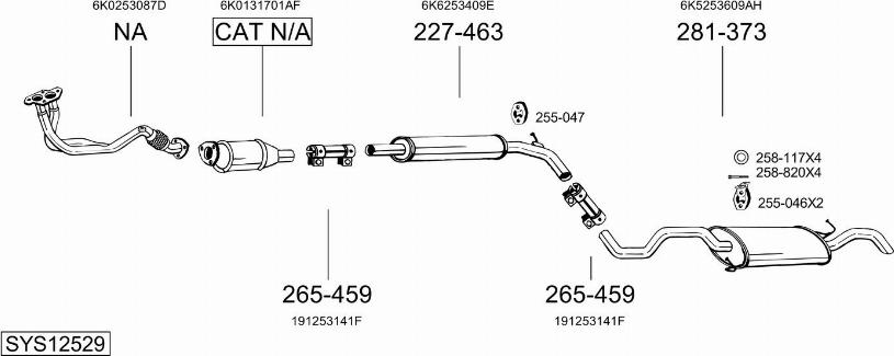 Bosal SYS12529 - Система выпуска ОГ avtokuzovplus.com.ua