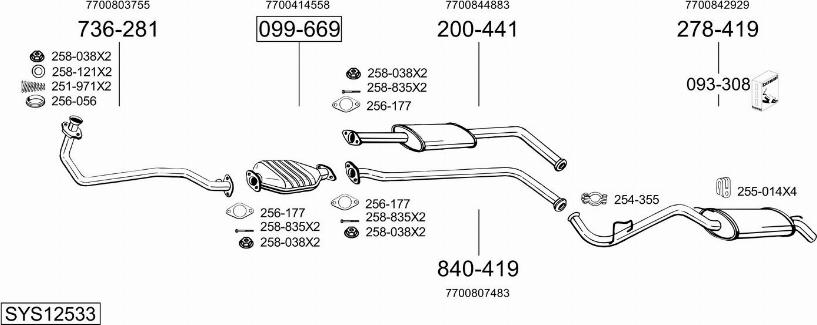 Bosal SYS12533 - Система випуску ОГ autocars.com.ua