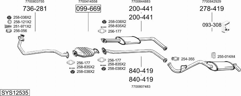 Bosal SYS12535 - Система випуску ОГ autocars.com.ua